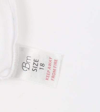 Womens UK Size 18 BM White Basic T-Shirt