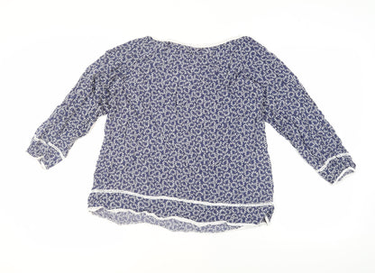 Boho Australia Women's Blue Floral Tunic Blouse, Size S