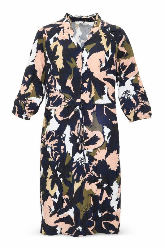 Front view of Kaleidoscope Women's Floral Midi Shirt Dress, size 14