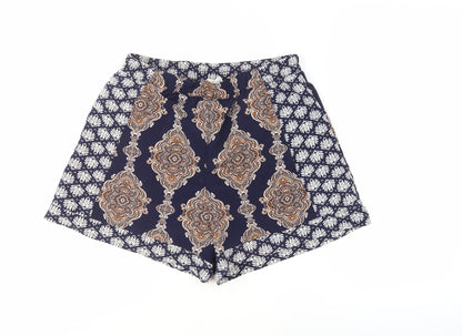 H&M Women’s Blue Paisley Culotte Shorts, Size 8