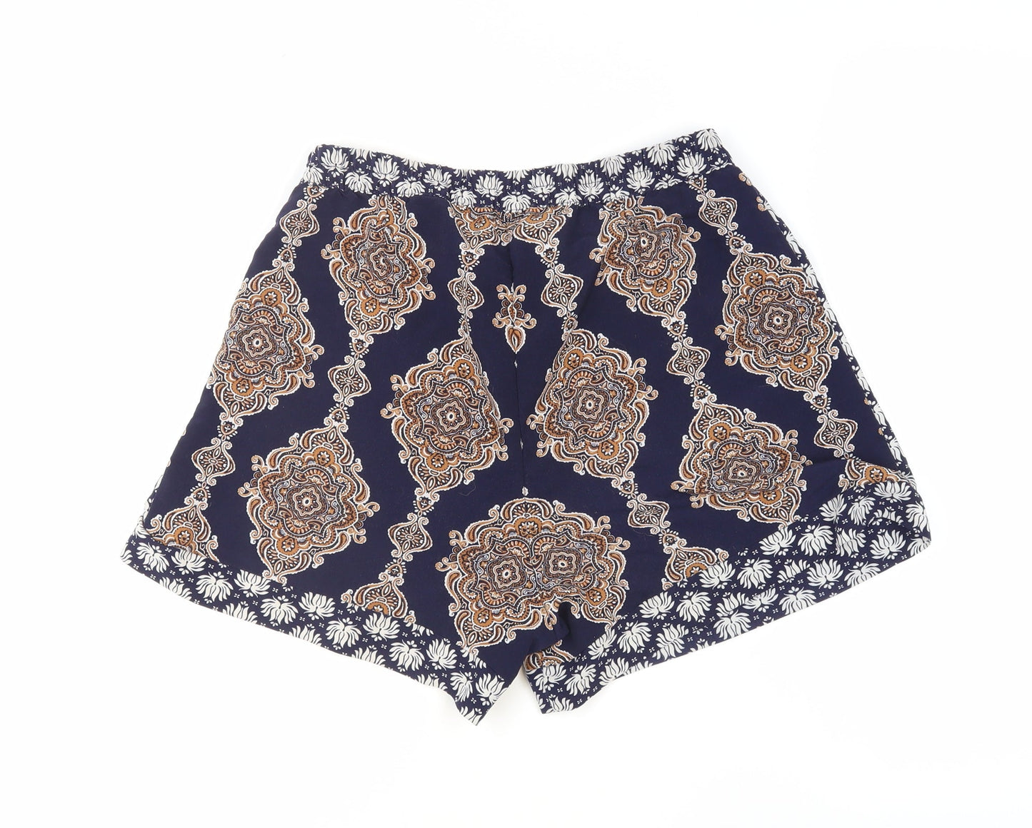 H&M Women’s Blue Paisley Culotte Shorts, Size 8