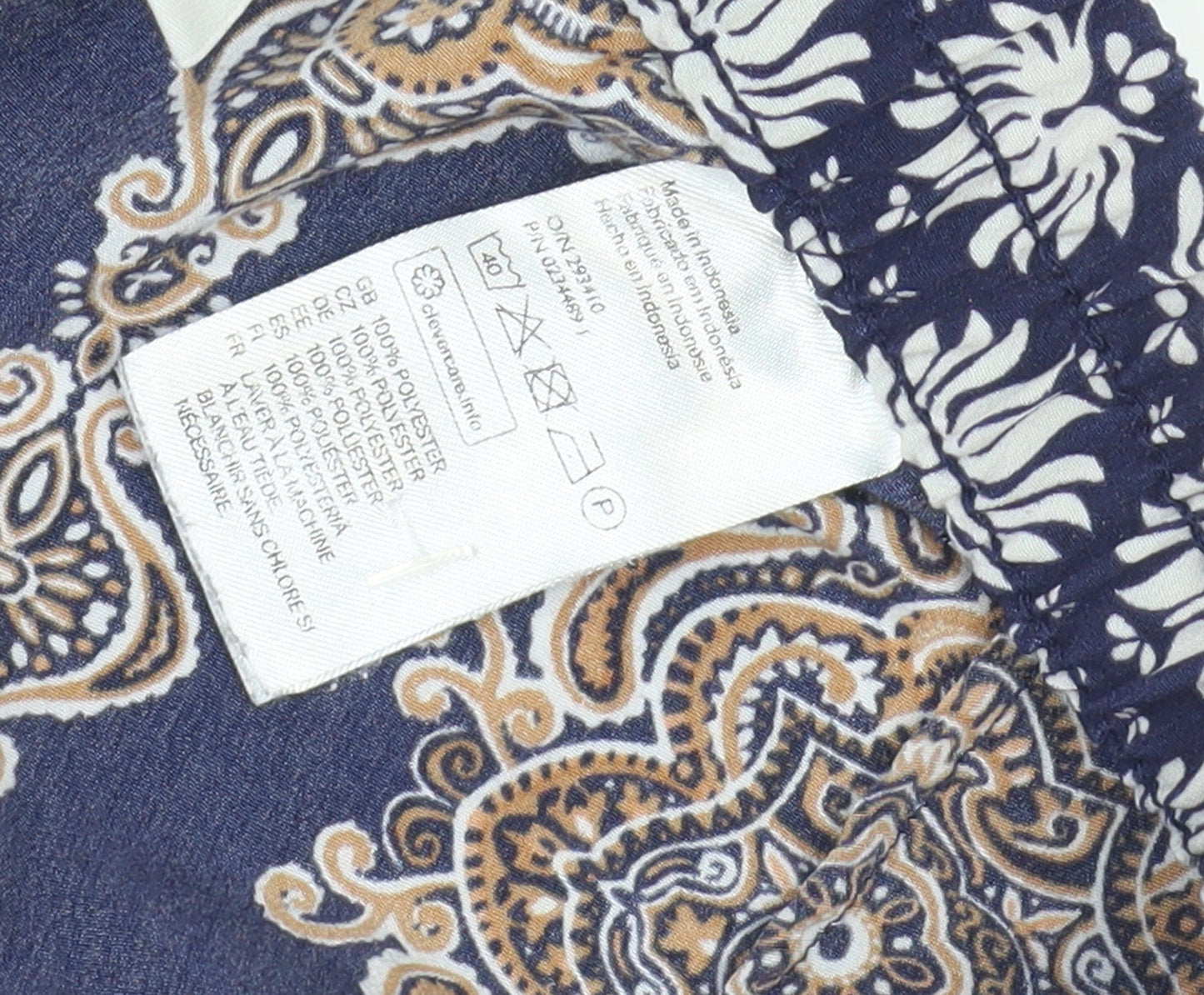 H&M Women’s Blue Paisley Culotte Shorts, Size 8