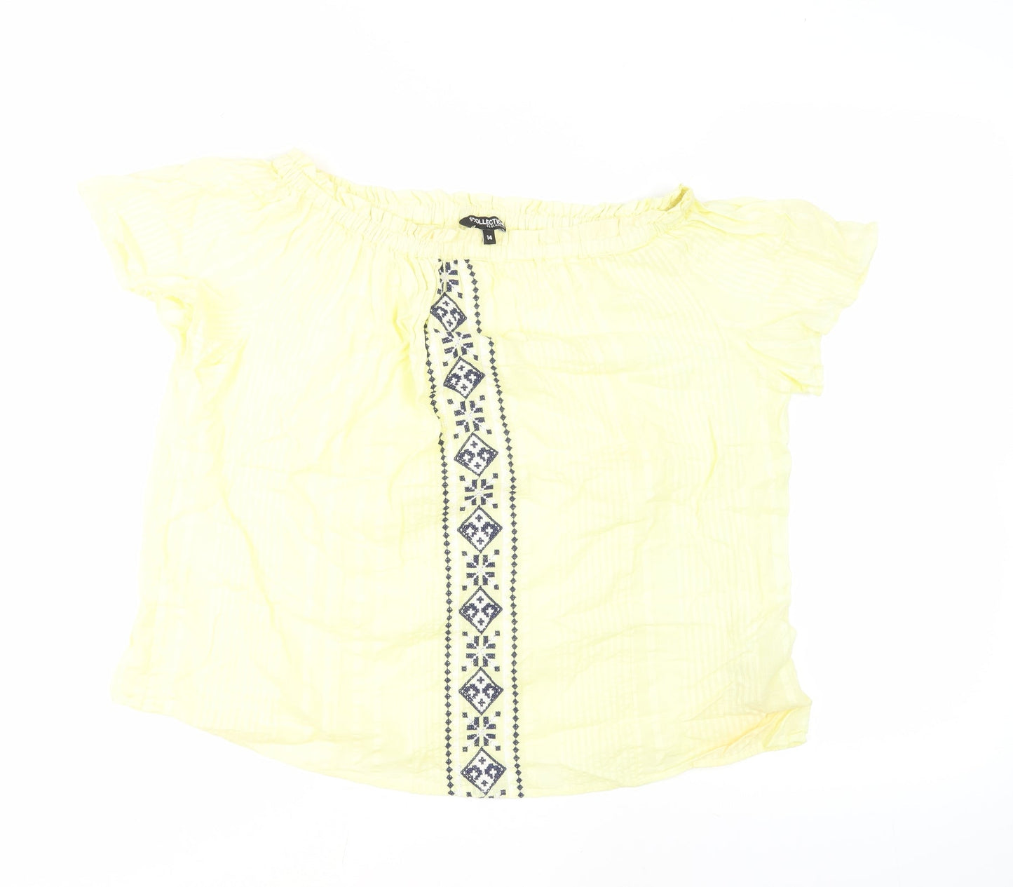 Womens UK Size 14 The Collection Debenhams Yellow Basic Blouse