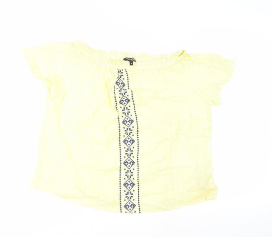 Womens UK Size 14 The Collection Debenhams Yellow Basic Blouse
