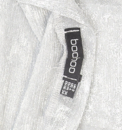 boohoo Women's Silver Slip Dress Size 8