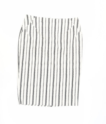 Marks and Spencer Women's White Striped Pencil Skirt UK 10