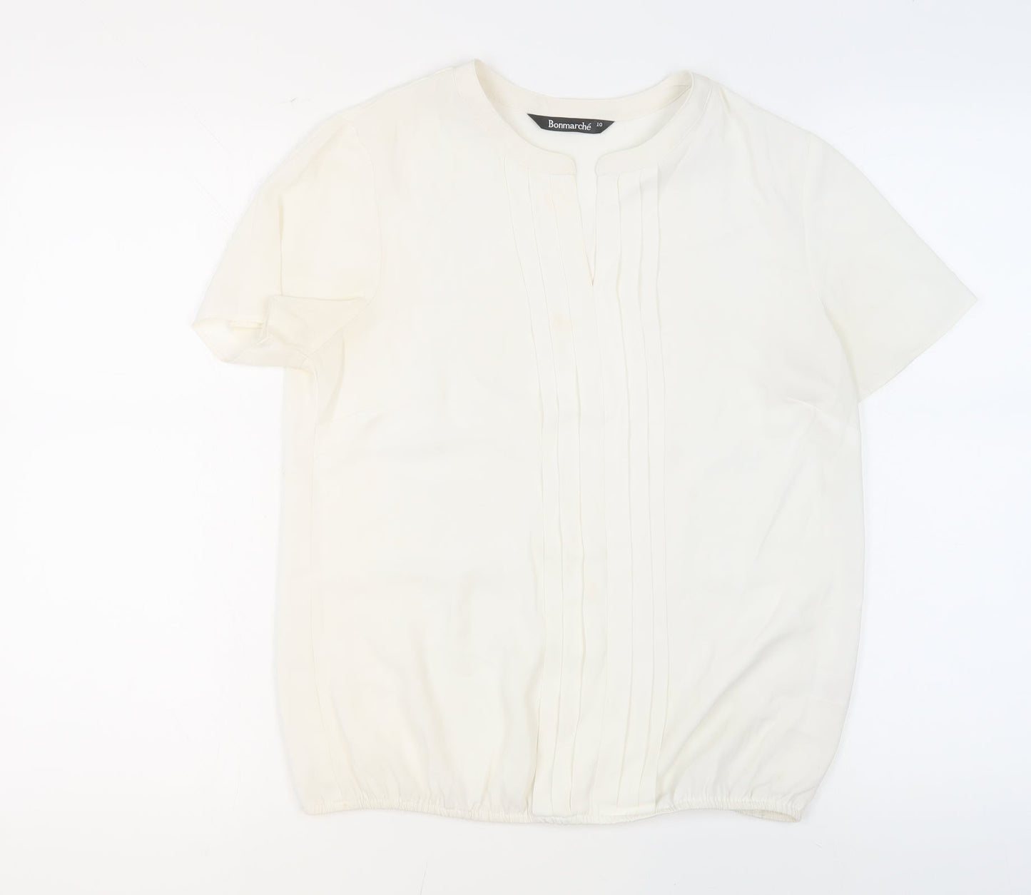 Womens UK Size 10 Bonmarché White Basic Blouse