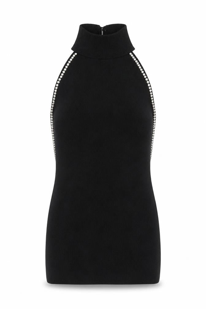 Womens UK Size S Bershka Black Vest Jumper