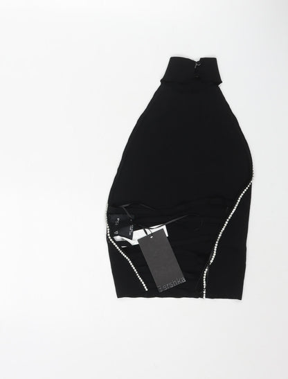 Womens UK Size S Bershka Black Vest Jumper
