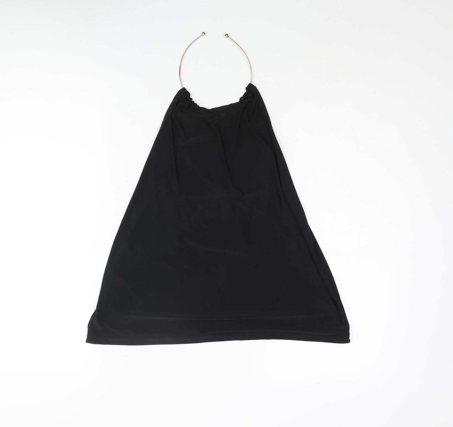 Boohoo Womens Black Polyester Camisole Blouse Size 8 Halter - Bull Ring Neck