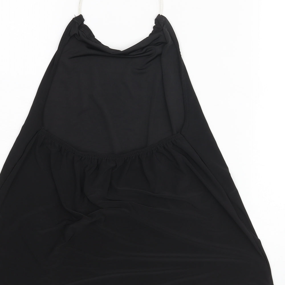 Boohoo Womens Black Polyester Camisole Blouse Size 8 Halter - Bull Ring Neck