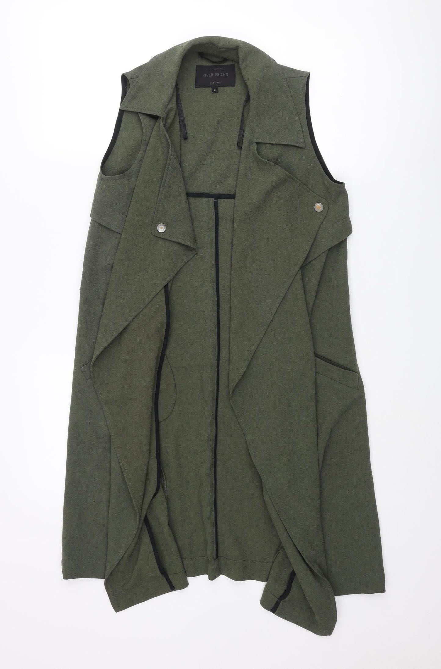 Womens UK Size 8 River Island Green Gilet
