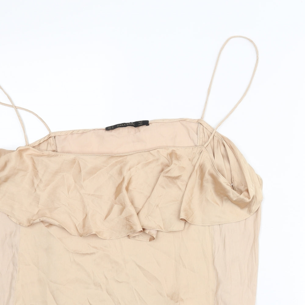 Womens UK Size XL Zara Beige Camisole Blouse