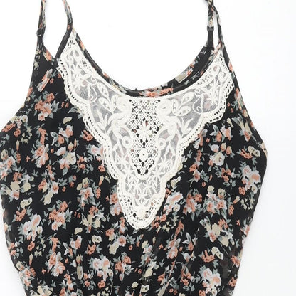 Select Womens Multicoloured Floral Polyester Shift Size 8 Scoop Neck Pullover - Lace Detail