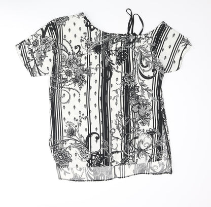Womens UK Size 10 River Island Ivory Tunic Blouse
