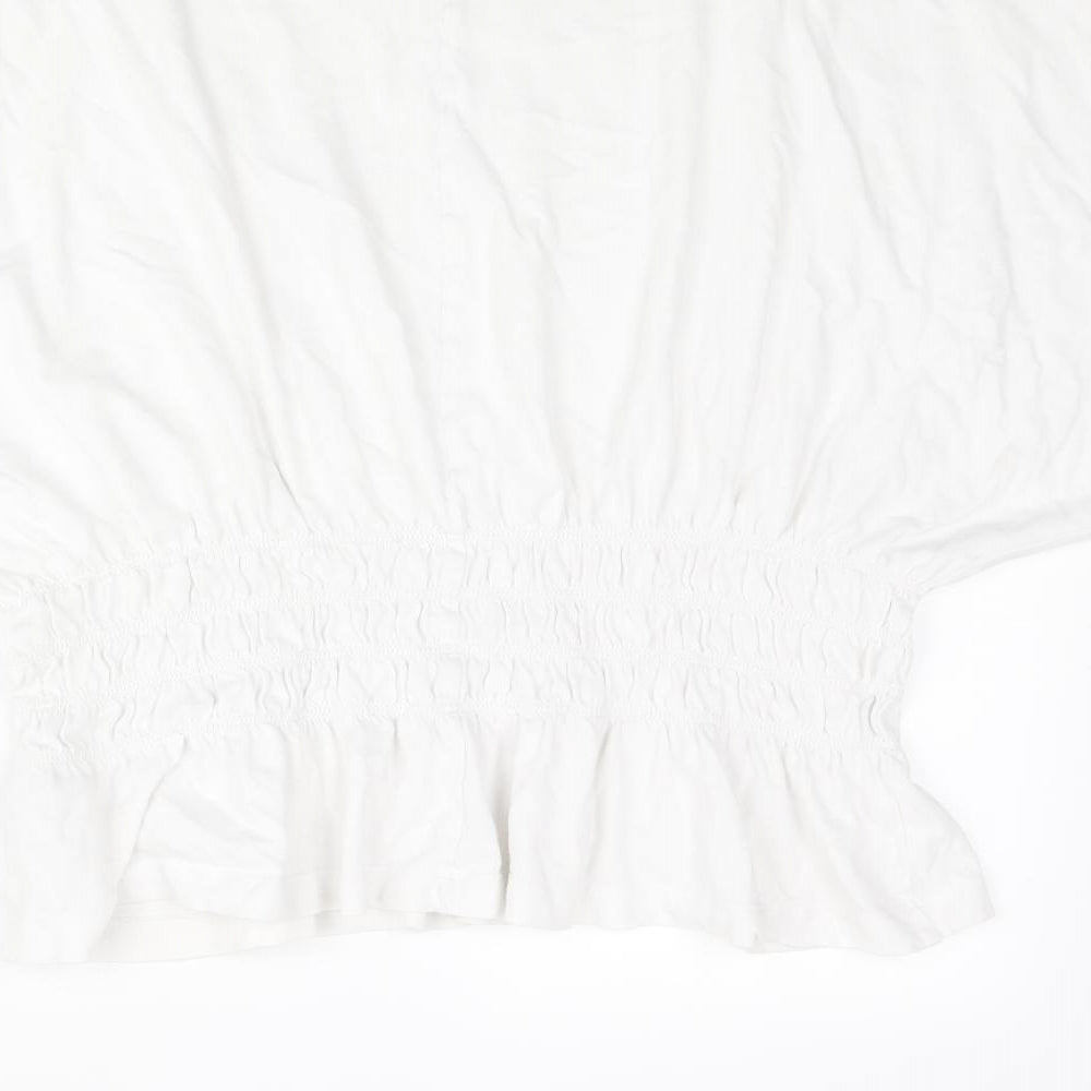 Womens UK Size 2XL H&M White Basic Blouse