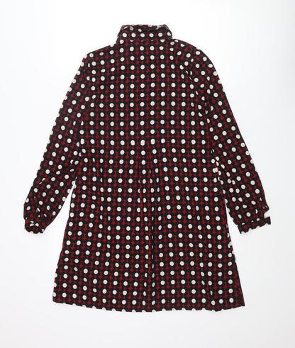 Hallhuber Womens Multicoloured Geometric Polyester Shirt Dress Size 6 Collared Button - Floral Pattern