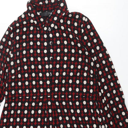 Hallhuber Womens Multicoloured Geometric Polyester Shirt Dress Size 6 Collared Button - Floral Pattern