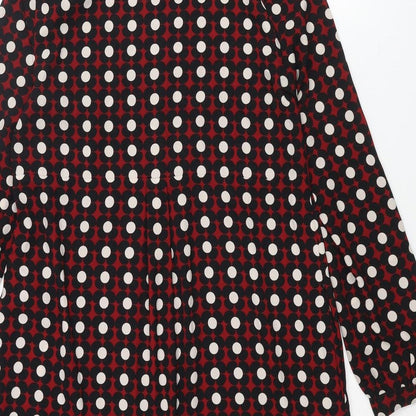 Hallhuber Womens Multicoloured Geometric Polyester Shirt Dress Size 6 Collared Button - Floral Pattern