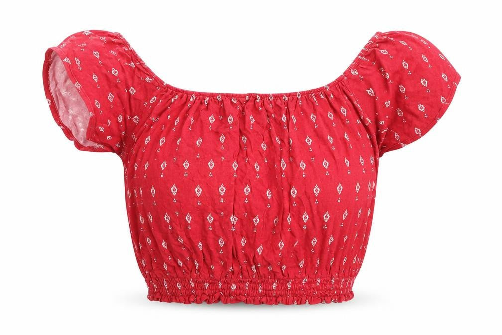 Womens UK Size XS H&M Red Cropped Blouse