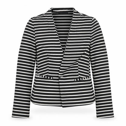 Marks & Spencer Womens Black Striped Jacket Size 12