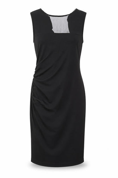 Pied A Terre Womens Black Polyester Pencil Dress Size 10 Boat Neck Pullover - Cowl Back