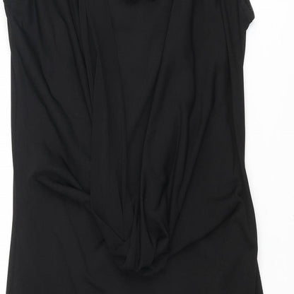 Pied A Terre Womens Black Polyester Pencil Dress Size 10 Boat Neck Pullover - Cowl Back