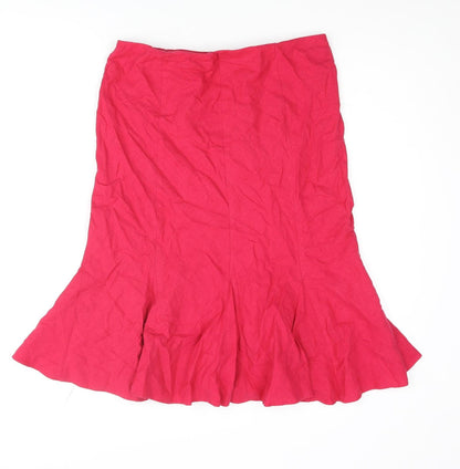Marks and Spencer Womens Pink Linen Trumpet Skirt Size 12