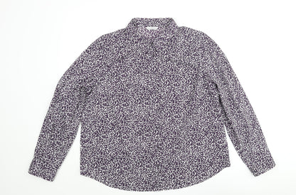 Womens UK Size 16 Marks and Spencer Purple Basic Button-Up