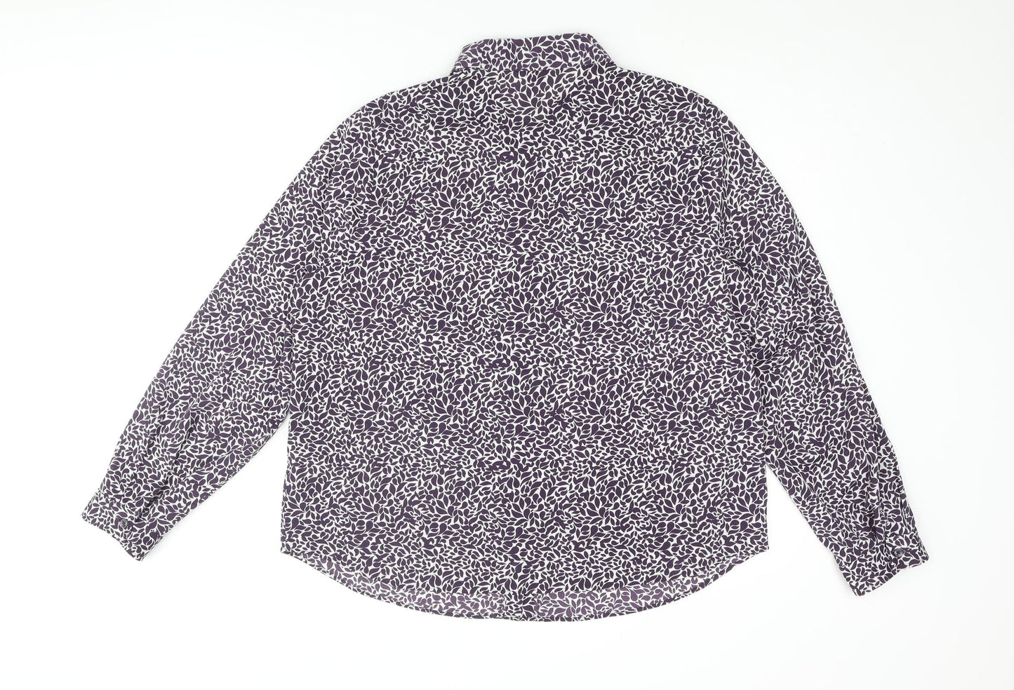 Womens UK Size 16 Marks and Spencer Purple Basic Button-Up