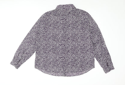 Womens UK Size 16 Marks and Spencer Purple Basic Button-Up