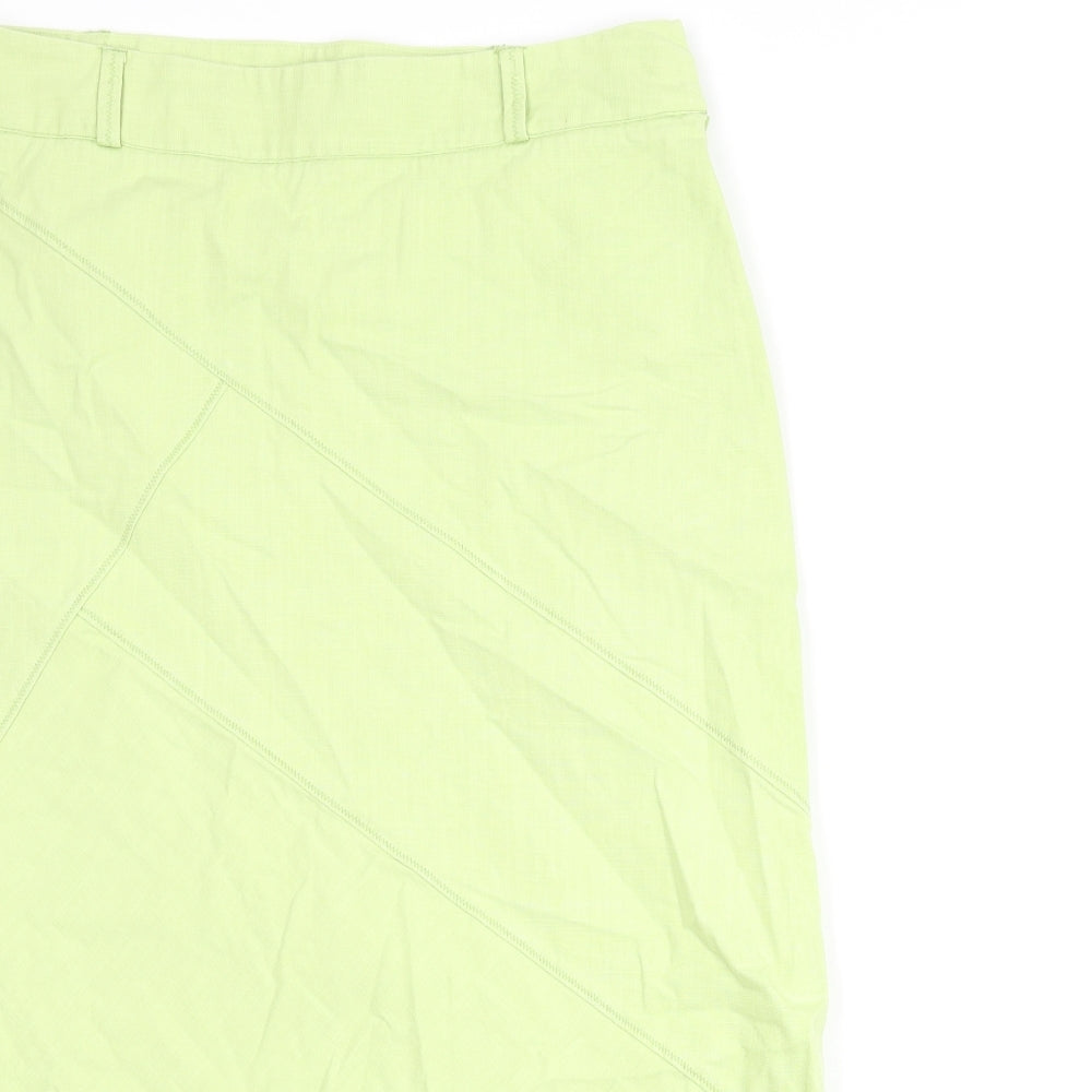 Off Shoot Womens Green Polyester Straight & Pencil Skirt Size 34 in Zip