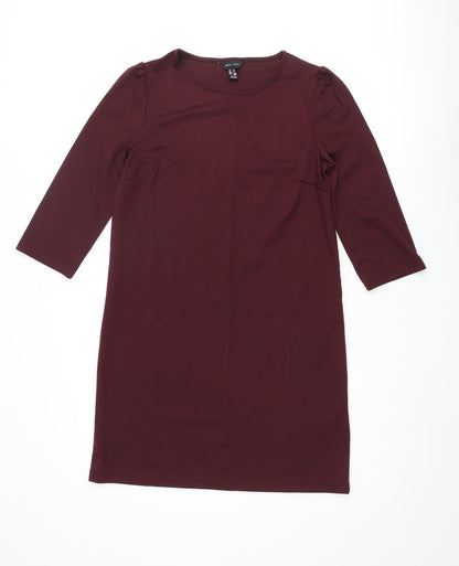 New Look Womens Red Polyester Shift Size 10 Round Neck Pullover