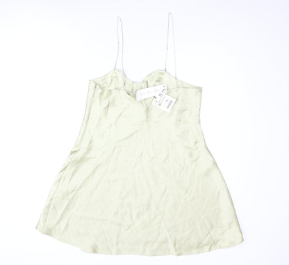 Zara Womens Gold Polyester A-Line Size XL Sweetheart Zip - Rhinestone Strap