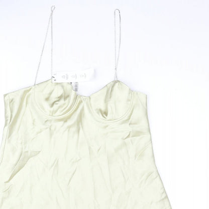 Zara Womens Gold Polyester A-Line Size XL Sweetheart Zip - Rhinestone Strap