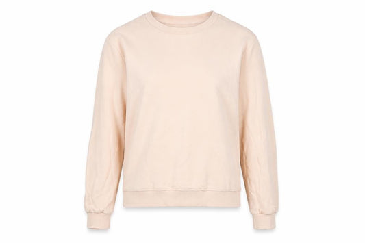 Front view of ASOS women’s pink 100% cotton pullover sweatshirt, size UK 6, pullover