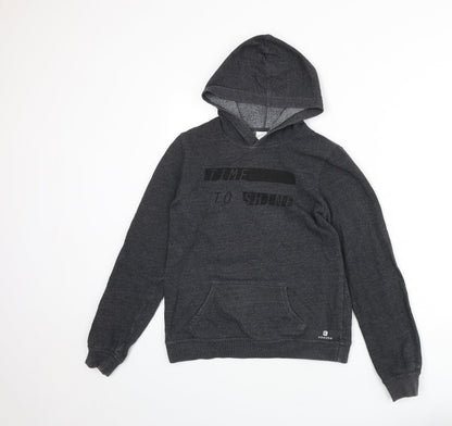 DECATHLON Womens Grey Cotton Pullover Hoodie Size XS Pullover - Time To Shine