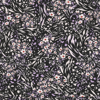 Marks and Spencer Womens Black Viscose A-Line Size 22 V-Neck Button - Flowers, Glitter