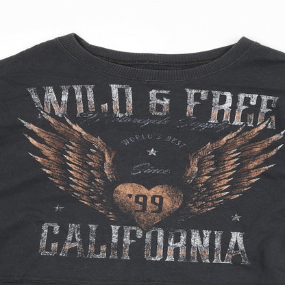 Hollister Womens Grey Cotton Pullover Sweatshirt Size XS Pullover - Wild and Free, Cropped