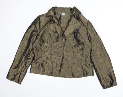 Tence Womens Brown Jacket Blazer Size 16 Button