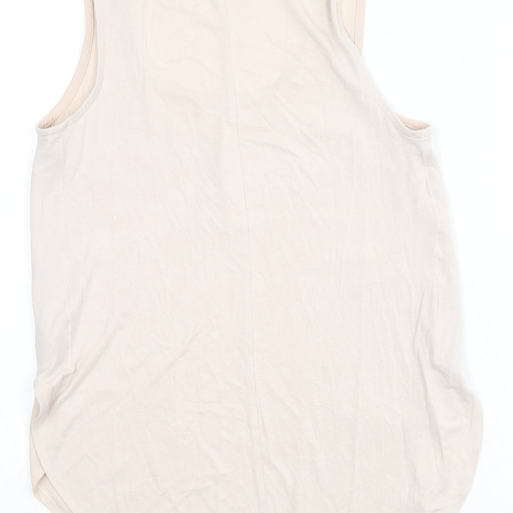 Womens UK Size 8 New Look Beige Basic Tank
