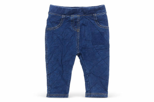 Marks and Spencer Girls Blue Cotton Capri Jeans Size 6-9 Months Pullover