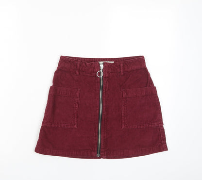 Womens UK Size 6 Topshop A-Line Corduroy Skirt