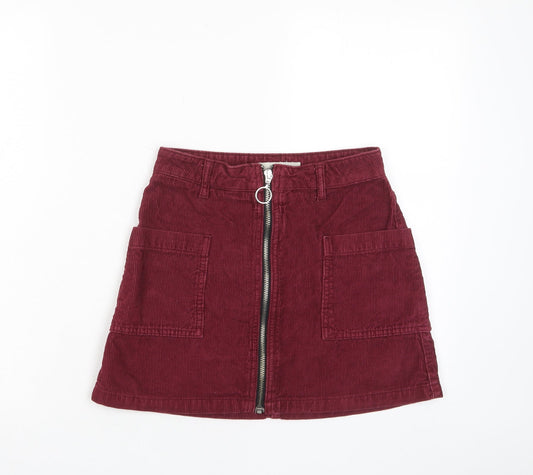 Womens UK Size 6 Topshop A-Line Corduroy Skirt