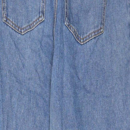 FOREVER 21 Womens Blue Cotton Straight Jeans Size 29 in L26 in Regular Zip - Pockets