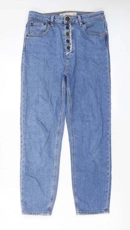 ASOS Womens Blue Cotton Straight Jeans Size 30 in L30 in Regular Button - Pockets