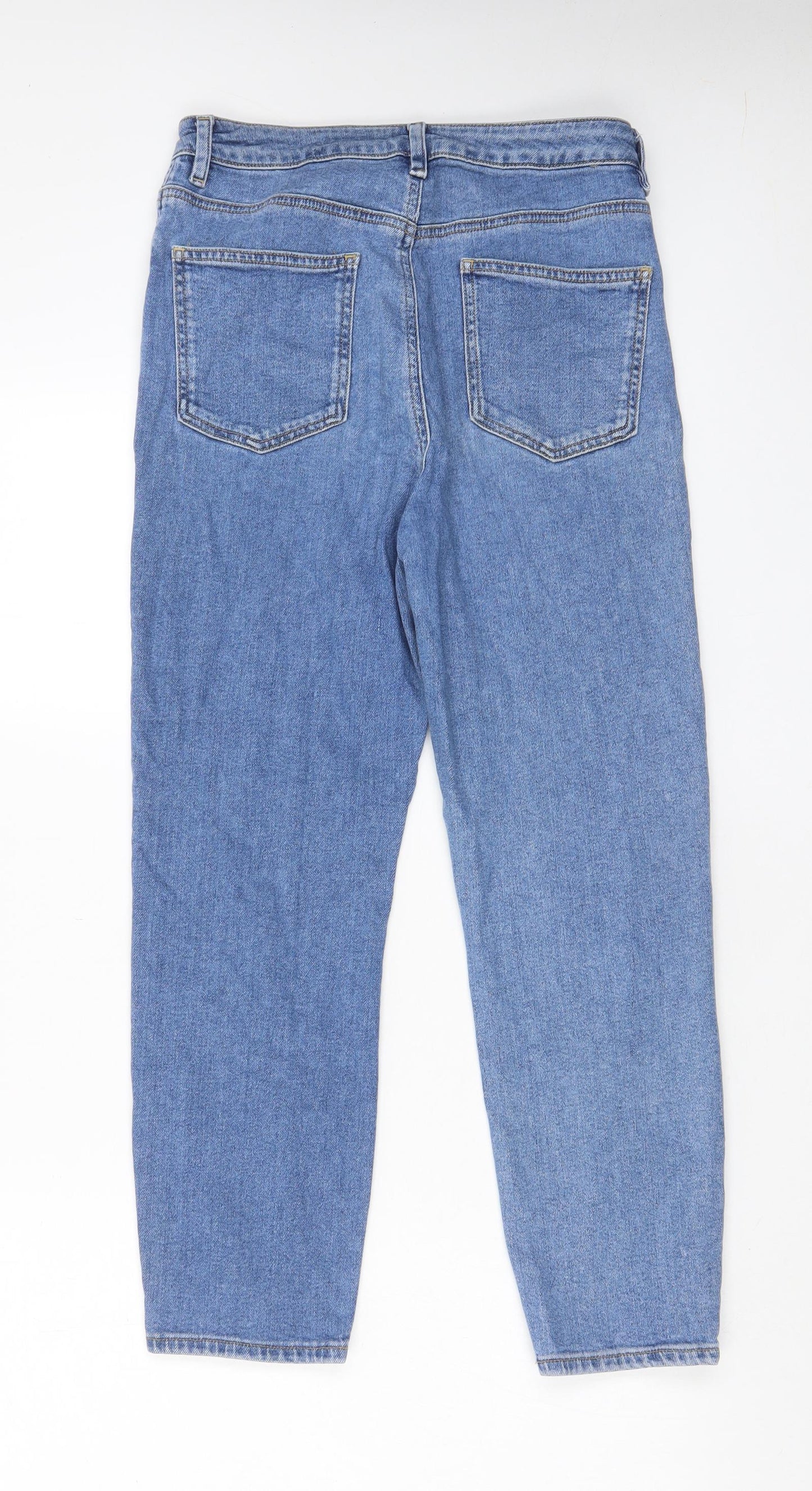 ASOS Womens Blue Cotton Straight Jeans Size 30 in L30 in Regular Button - Pockets