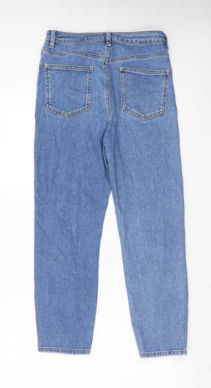 ASOS Womens Blue Cotton Straight Jeans Size 30 in L30 in Regular Button - Pockets