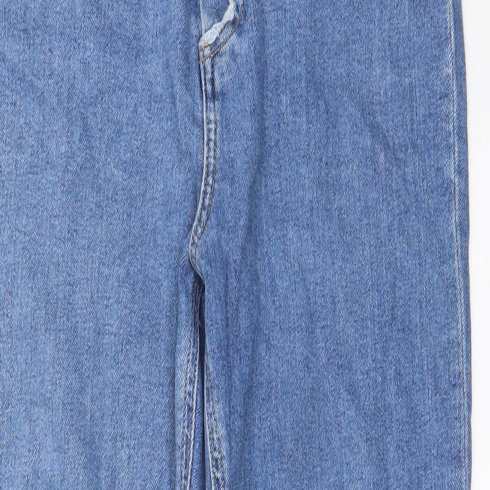 ASOS Womens Blue Cotton Straight Jeans Size 30 in L30 in Regular Button - Pockets