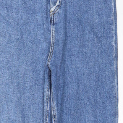 ASOS Womens Blue Cotton Straight Jeans Size 30 in L30 in Regular Button - Pockets